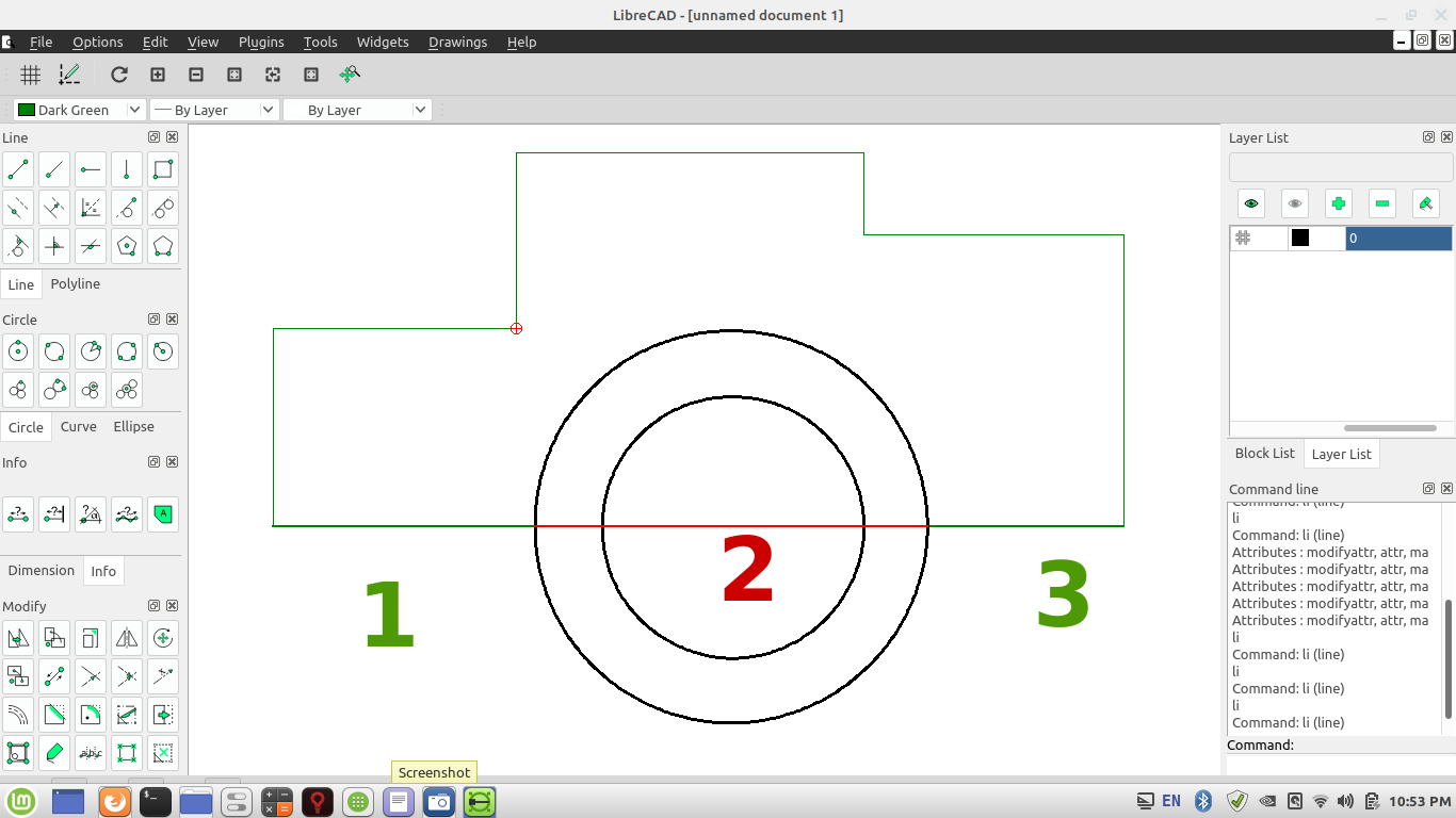 librecad divide line